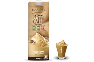 Foodness Crema Fredda al Caffè Senza Glutine e Senza Lattosio già pronta da versare 1 Brik da 1,1 Kg