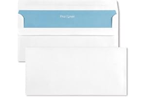 Netuno 100 buste lettera lunghe bianche formato americano DL 110 x 220 mm 80g buste commerciali americane bianche con stampa interna blu Promail senza finestra taglio dritto