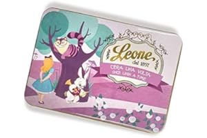 Leone dal 1857 - Latta Gelatine di Frutta Assortite - Collezione C'era una Volta - Latta Regalo Alice - Senza Glutine e Vegane - 100 gr
