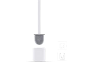 Ibergrif M34151-3 - Scopino e Supporto per Toilette, Spazzola WC Bagno Silicone, Bianca, Taglia Unica