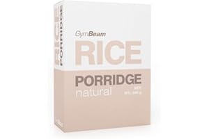 GymBeam Porridge di riso naturale, riso per porridge istantaneo e aromatizzato, farina di riso, facilmente digeribile, senza glutine, cremoso e delizioso (500 g (5er pack), Natural)