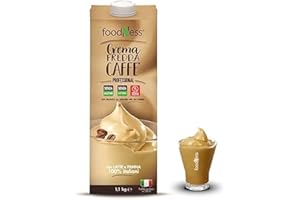4 x Foodness Crema Fredda al Caffè Senza Glutine e Senza Lattosio già pronta da versare 4 Brik da 1,1 Kg