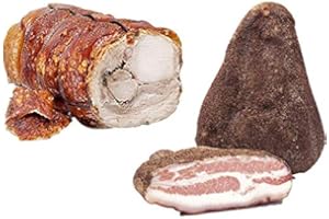 Mix Degustazione di Prodotti Artigianali composto da Trancio di porchetta di Ariccia IGP 2 kg + Guanciale al Pepe c.a. 1.3 kg