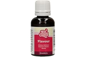 FunCakes Flavours Estratto di Strawberry, Fragola, Aroma Alimentare - Aroma Intenso, Aroma Alimentare per Glasse, Impasti, Gelati, Salse e altro, Halal - 30 ml