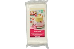 FunCakes Pasta di Zucchero Bright White: facile da usare, liscia, flessibile, morbida e pieghevole, perfetta per decorare torte, halal, kosher e senza glutine - 1000 g
