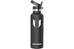 Super Sparrow Borraccia Termica, Acciaio Inox Bottiglia Termica - 350ml, 500ml, 750ml, 1L - Senza BPA Borracce, Borraccia Bambini per Scuola, Sport, Campeggio, Yoga, Palestra, Ciclismo