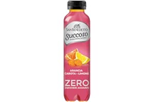 San Benedetto, Succoso Zero alla Arancia, Carota e Limone, 400 ml Bevanda Leggera e Dissetante in Acqua Minerale Naturale, Senza Zuccheri, Conservanti Coloranti e Glutine