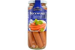 BOCKWURST WURSTEL SENZA PELLE VASETTO DI VETRO DA 550g PER APERITIVI E APERICENA