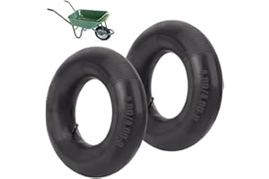Abiemuce 2PCS Pneumatici con Camera D'aria, 4.80/4.00-8 Pollici Camera D'aria per Ruota Carriola, Camera D'aria per Pneumatico, Camera D'aria per Carrello a Mano, Camera D'aria per Ruota Carriola