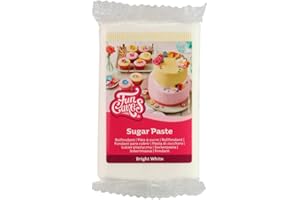 Funcakes Pasta Di Zucchero Bright White: Facile Da Usare, Liscia, Flessibile, Morbida E Pieghevole, Halal, Kosher E Senza Glutine. 250 Gr, Vaniglia, ‎12 x 7 x 2.5 cm 0.27 grammi