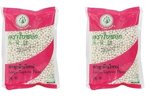 Jade Leaf Brand Perle Grandi di Tapioca Bianche, 400 Gr (Confezione da 2)