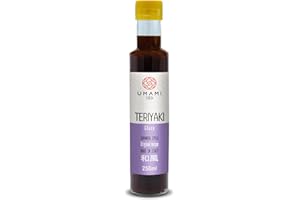 Umami Salsa Teriyaki 250ml, glassa densa, elaborata con Salsa di Soia Artigianale prodotta in Giappone, senza conservanti, coloranti ne OGM