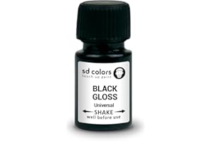 SD COLORS Vernice da RITOCCO Universale Nero Lucido 8ml per Riparazione Pietrisco Graffi Auto Moto Biciclette Cerchi in Lega