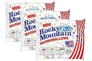 Rocky Mountain Marshmallows Mini confezione da 3x150g, dolci tradizionali americani da arrostire sul fuoco, alla griglia o al forno, 3x150g