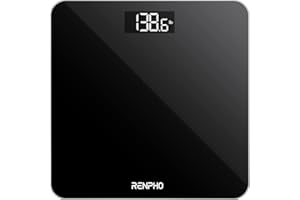 RENPHO Bilancia Pesapersone Digitale, Bilancia Pesapersone Professionale, Max 180kg, Ultrasottile, Bilancia Corpo con Sensori ad alta Precisione, Batterie Incluse
