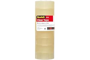 Scotch Nastro Adesivo 3M, Trasparente Acrilico, 19 mm x 33 m, Confezione Torretta da 8 Pezzi - Ottimo per l'uso a casa e in ufficio