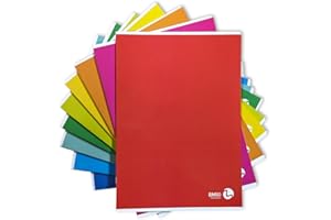 Bm - BeMore – Color Basic 0110603 – Quaderno Formato A4 (21Cm X 29,7Cm) – Rigatura 5Mm – Quadretti 5 Mm Senza Margini Per Elementari E Medie– Carta 80G/Mq – Colori Assortiti – Confezione Da 10 Pezzi