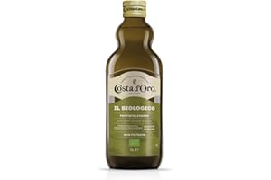 Costa d'Oro – Il Biologico 1L. Olio extravergine di oliva non filtrato, estratto a freddo, prodotto secondo i metodi della filiera biologica. Bottiglia da 1 litro.