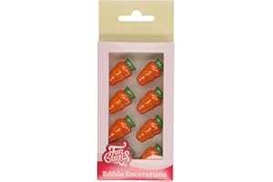 FunCakes Decorazioni di Cioccolato Carota: Pronto all'Uso, Perfetto per Decorare Torte, Cupcake, Deliziosi Gusti di Cioccolato - Set/24
