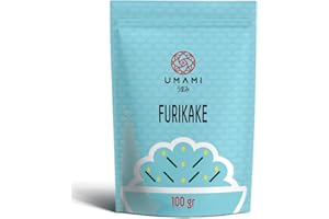 Umami Furikake Biologico Giapponese - 100gr - a base di Sesamo tostato a bassa temperature e alghe nori coltivate in Giappone, Ideale per insaporire il riso, insalate e anche onigiri!