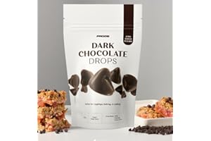 Prozis Chocolate Drops 300 gr (2 confezioni da 150 gr) - Pure gocce di cioccolato. Perfette in cucina o dolci - Senza Ogm, Vegan, Solo 4% Zuccheri - multi gusti (300 gr, cioccolato fondente)