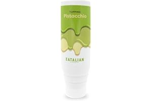 EATALIAN by AMZ BETTER Topping al Gusto di Pistacchio, Crema Dolce Proteica in Squeezer da 300 gr, Made in Italy, Salsa Pistacchio Ideale per Guarnire Gelati, Dolci e Dubai Chocolate
