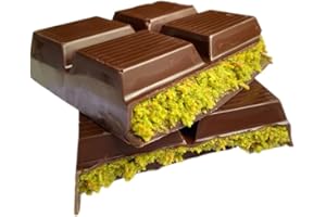 Dubai Chocolate - Tavoletta cioccolato con pistacchi da 90 g. con pistacchio e kadayif (capelli d'angelo) e molte altre varietà Dubai Chocolate (90 g, pistacchio) e adesivi Heartforcards®