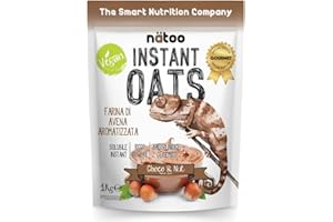 NÄTOO Farina di avena aromatizzata a basso indice glicemico - solo 1gr. di zuccheri - Farina di Avena low carb ad alto contenuto di fibre - 1Kg - Choco & Nut
