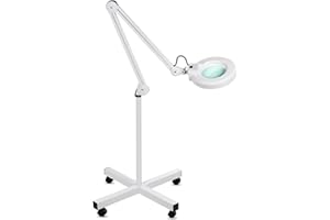 Beltom® LENTE 5 DIOTTRIE LAMPADA D'INGRANDIMENTO CON STATIVO, LUCE FREDDA BIANCA PER ESTETISTA, ESTETICA, LABORATORIO E LAVORI DI PRECISIONE