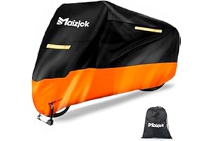 Maizjok Telo Moto da Esterno Interno Telo Coprimoto Impermeabile Copri Moto 210D Poliestere Copertura Moto Universale per Scooter Motorino Ciclomotori Motocicletta Stradale Motocross (245x105x125cm）