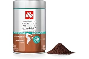 Illy caffè macinato Arabica Selection Brasile Cerrado Mineiro: 100% da agricoltura rigenerativa – 1 barattolo da 250gr