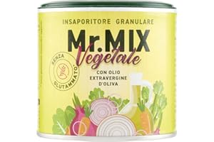 Mr. MIX, Insaporitore Granulare Vegetale, Senza Glutammato, con Olio EVO, Barattolo da 115gr