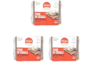 PEMA, Pane di Segale Integrale al 100%, Pane a Fette con Pasta Madre e Senza Conservanti, Favorisce la Circolazione, Buono da Mangiare e per la Salute, Confezione da 24 Fette, 500 g