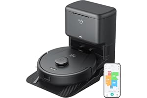 eufy Robot aspirapolvere L60 con stazione di aspirazione, ultra forte 5.000 Pa, aspirazione anti-groviglio, stazione di aspirazione 60 giorni senza vuoto, navigazione laser iPath (ricondizionato)