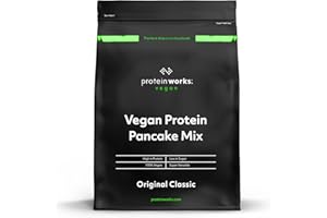 Protein Works - Preparato Per Pancake Vegani, 100% Vegetale, Colazione ad Alto Contenuto Proteico, Snack a Basso Contenuto di Zucchero, Naturale, 500g