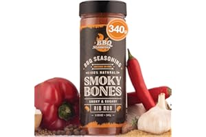 BBQ Moments Spezie per Barbecue Rub BBQ, Insaporitore Carne Maiale, Pasta, Pollo, Pesce, Verdura - Condimento & Miscela di Spezie Cucina, Griglia 340g (11.99 Oz)
