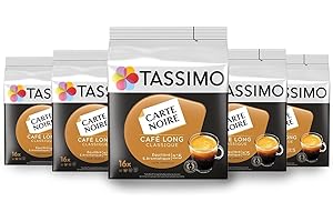 TASSIMO - Carta nera Cafe Long Classic, set di 80 bevande, 5 x 16 T, 520 g (104 x 5)