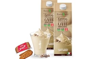FoodNess 1 Brik Crema Fredda al Caffè Sorbetto Senza Glutine Lattosio Ogm Pronta da Bere + Biscotti Lotus