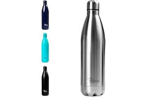 Borraccia Termica in acciaio inox da 1L - Otto Koning - Bottiglia termica isolata. Mantiene le bevande fredde per 24 ore e quelle calde per 12 ore. Bottiglia thermos a prova di perdite, senza BPA