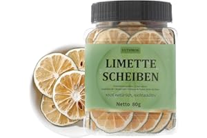 Fette di lime essiccato premium 80 g, Fette di lime disidratato naturale al 100% per decorazione di torte e guarnitura di cocktail, Senza additivi e senza zucchero aggiunto