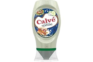 Calvé Salsa alla Tzaziki, Formato 250 ml, Salsa Tzaziki a Base di Cetrioli e Aglio, Ideale per Pinzimonio, Insalate, Carne e Pesce, Senza Coloranti, Senza Glutine, Bottiglia 100% Riciclata