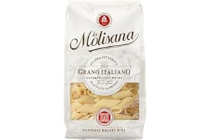 La Molisana, Pennoni Rigati n. 21, Pasta da Solo Grano Italiano - Trafilata al Bronzo, Ruvida e Tenace con Eccellente Tenuta in Cottura - Confezione da 500 g