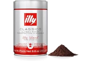 illy Caffè macinato per moka Tostato CLASSICO, Barattolo da 250 grammi