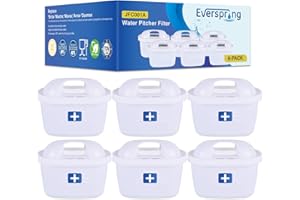 EVERSPRING Filtro per bollitore Compatibile Con Brita Maxtra+, Maxtra Plus, Mavea, Anna Duomax, 6 pezzi