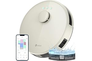 LEFANT Robot Aspirapolvere Lavapavimenti con Mappatura,Navigazione LDS,4000 Pa Potente Aspirazione,150 min,Zona Vietata,Aspirapolvere Robot Sottile da Diam 32 cm Controllo App/Alexa,Grigio Champagne
