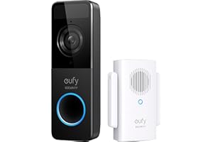 eufy Security, Kit campanello video Wi-Fi, risoluzione 1080p, nessun costo mensile, riconoscimento personale, audio a 2 vie, gong wireless gratuito, scheda micro SD da 16 GB inclusa (ricondizionata)