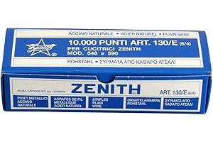 Zenith Punti Metallici Acciaio Naturale Art. 130/E (6/4) 1 Scatolina Da 10.000 Punti