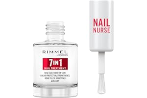 Rimmel London, Nail Care Base & Top coat 7 in 1, Rinforza, Leviga e Protegge il Colore, Formula Vegana ad Asciugatura Rapida, 12ml