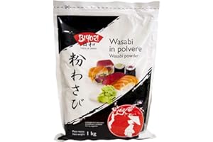 Biyori Wasabi Giapponese Polvere 1 Kg – Maionese Giapponese Sushi e Sashimi, Wasabi Powder Condimento al Rafano Giappone - Sapore Fresco e Piccante