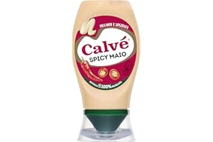 Calvé Maionese Spicy Mayo, Formato 250 ml, Maionese con Aggiunta di Paprica e Pepe di Cayenna, Salsa Piccante e Speziata, Ideale per Sushi, Pokè e Fritti, Bottiglia 100% Riciclata